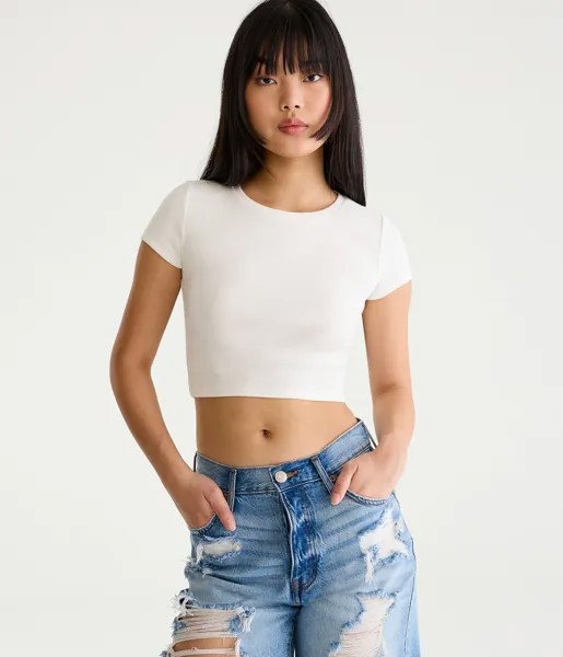 Очень мягкая укороченная детская футболка Aeropostale, бежевый