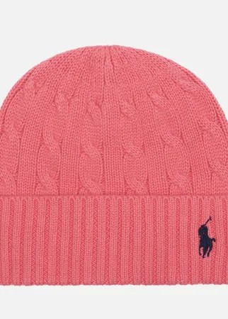 Шапка Polo Ralph Lauren Cable Cotton Cold Weather, цвет розовый