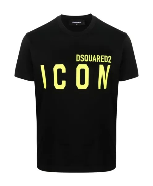Футболка из хлопкового джерси с круглым вырезом Dsquared2, черный