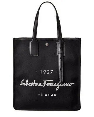 Женская сумка-тоут Ferragamo 1927 Signature из холста и кожи, черная