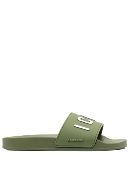 Dsquared2 шлепанцы с тиснением Icon, зеленый