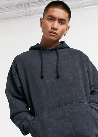 Черный oversized-худи Reclaimed Vintage-Черный цвет