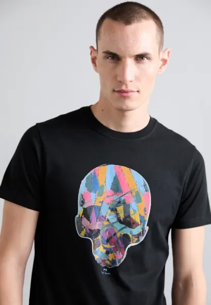 Футболка с принтом Mens Slim Fit Multi Skull PS Paul Smith, черная