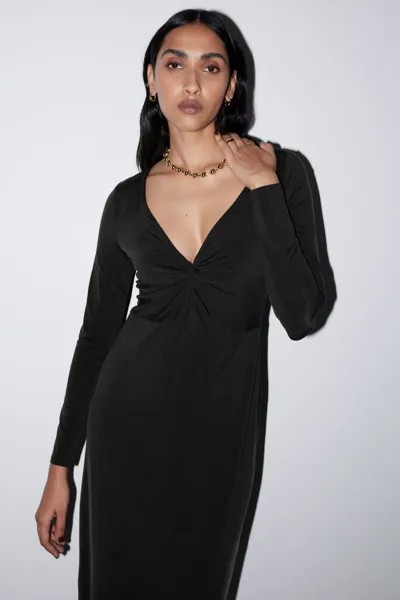 Платье миди с закрученной деталью H&M, черный
