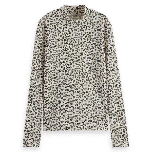 Футболка с длинным рукавом Scotch & Soda Allover Printed Slim Fit, бежевый