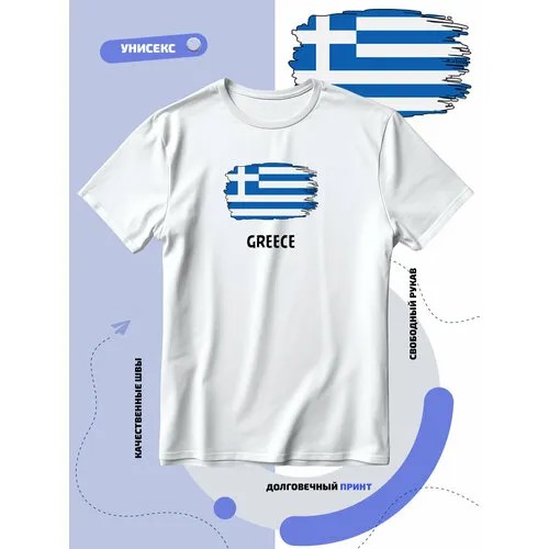 Футболка SMAIL-P с флагом Греции-Greece, размер XS, белый