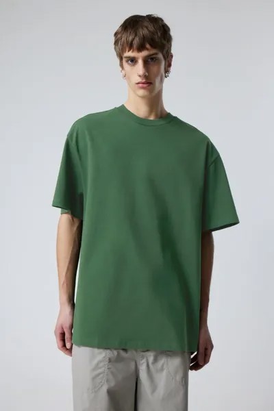 Отличная футболка-тяжеловес Weekday, зеленый