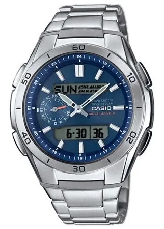 Наручные часы CASIO Radio Controlled WVA-M650D-2A, синий, серебряный