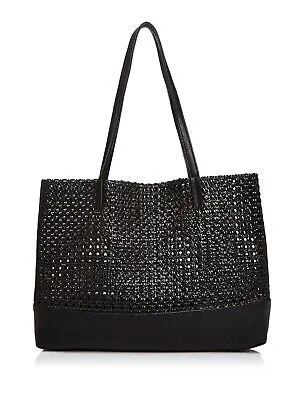 Женская черная плетеная сумка-тоут AQUA с двумя плоскими ремешками