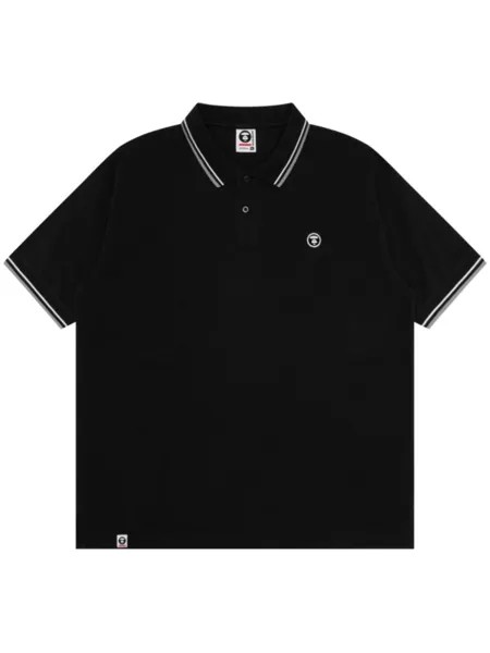 Рубашка поло с аппликацией Ape Head AAPE BY *A BATHING APE, черный