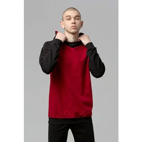 Лонгслив Магазин Толстовок, размер S-46-Unisex-(Мужской), , бордовый, черный