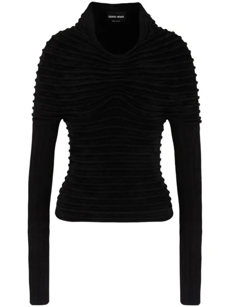 Giorgio Armani фактурный джемпер, черный