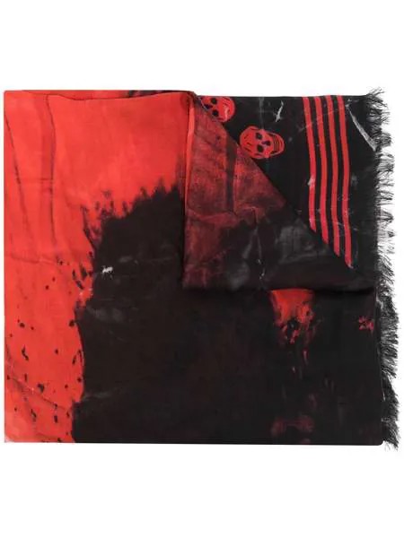 Alexander McQueen шарф Paper Bloom Biker Skull