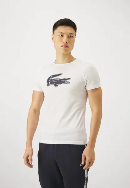 Футболка с принтом Printed Sports T-Shirt Lacoste, цвет white/black