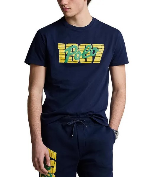 Футболка из джерси с короткими рукавами и логотипом Polo Ralph Lauren Classic Fit 1967, синий