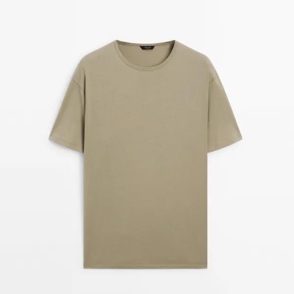 Футболка Massimo Dutti Short Sleeve Cotton, светло-зеленый
