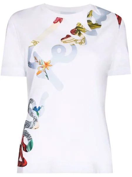 Salvatore Ferragamo floral-logo cotton T-shirt