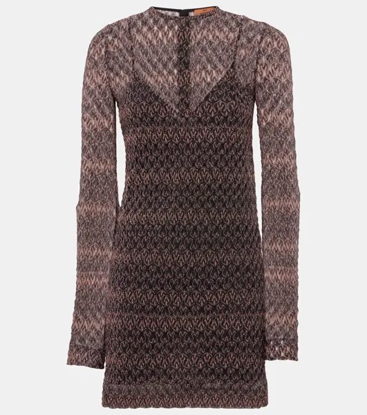 Мини-платье из ламе Missoni, цвет black and bronze