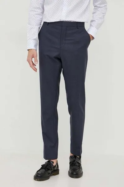 Шерстяные брюки Calvin Klein, темно-синий