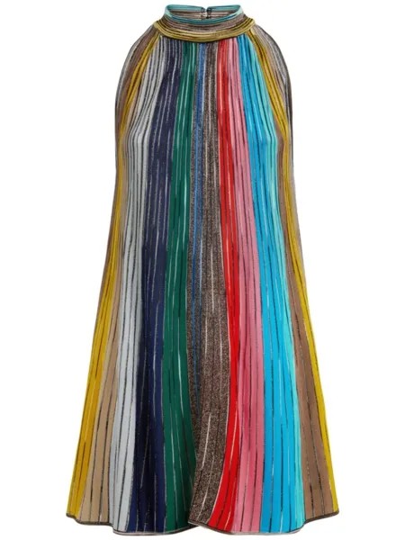 Missoni плиссированное мини-платье без рукавов, синий