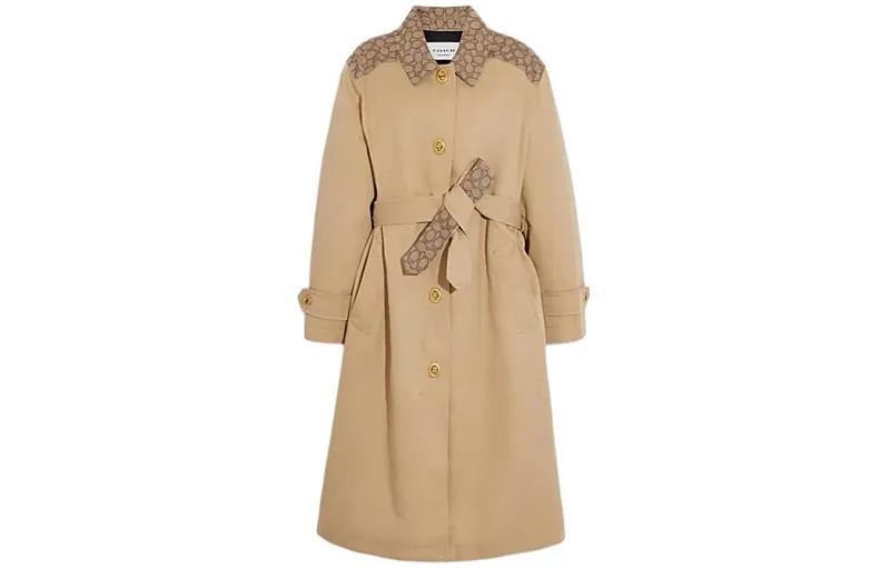 Женский тренч COACH, цвет Classic khaki
