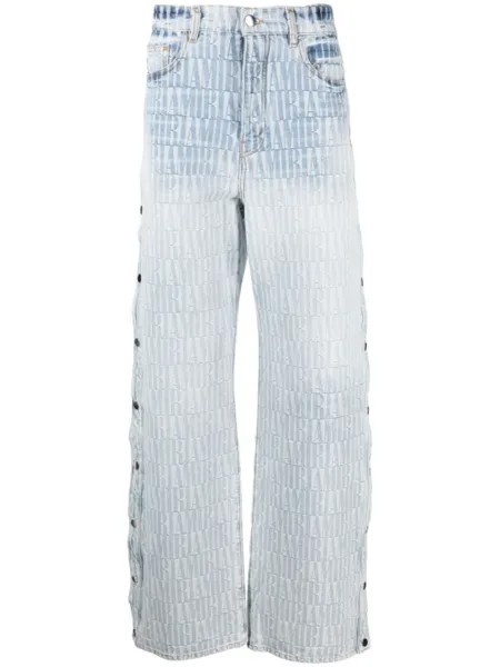 AMIRI жаккардовые джинсы Snap-Off, синий