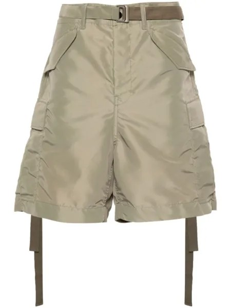 Sacai габардиновые шорты карго, зеленый