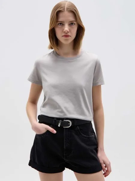 Футболка из хлопка с узором ротондо Ovs, цвет light grey