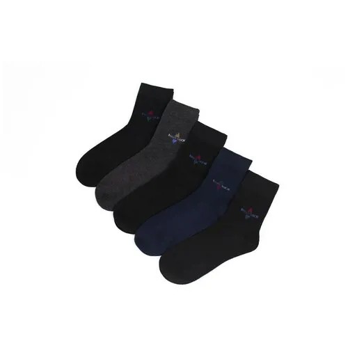 Носки S-Family, 5 пар, 5 уп., размер 41-44, синий, черный, серый