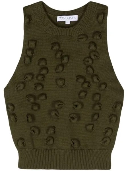 JW Anderson трикотажный топ без рукавов, зеленый