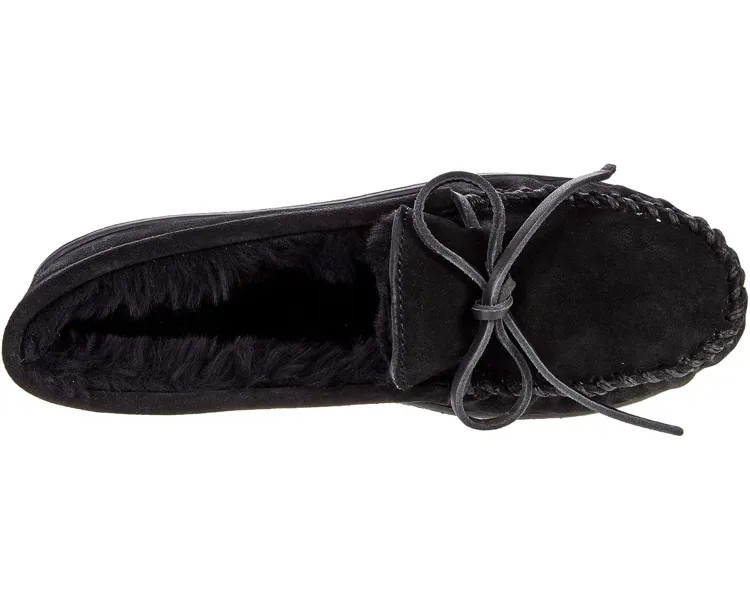 Слипперы Sheepskin Hardsole Moc Minnetonka, черный