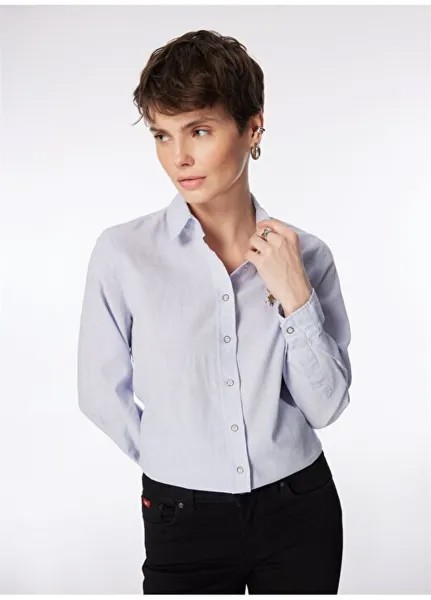 Голубая женская льняная рубашка ELMY024Y U.S. Polo Assn., светло-синий