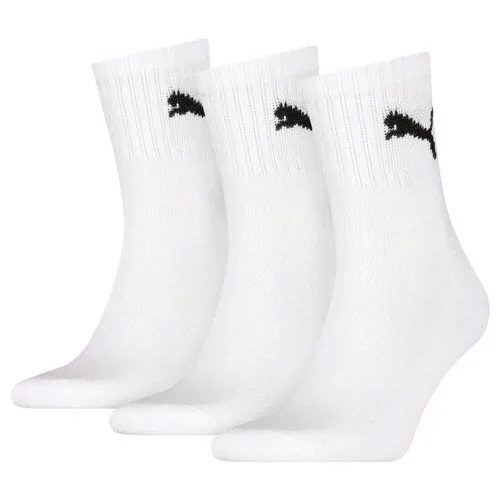 Носки PUMA, комплект, 3 пары, размер 43/46, white