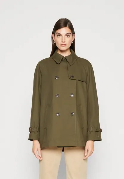 Тренч Tommy Hilfiger, армейский зеленый