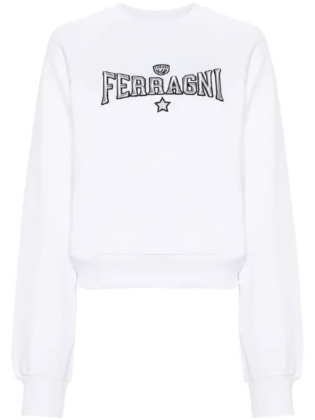 Chiara Ferragni толстовка с вышитым логотипом, белый