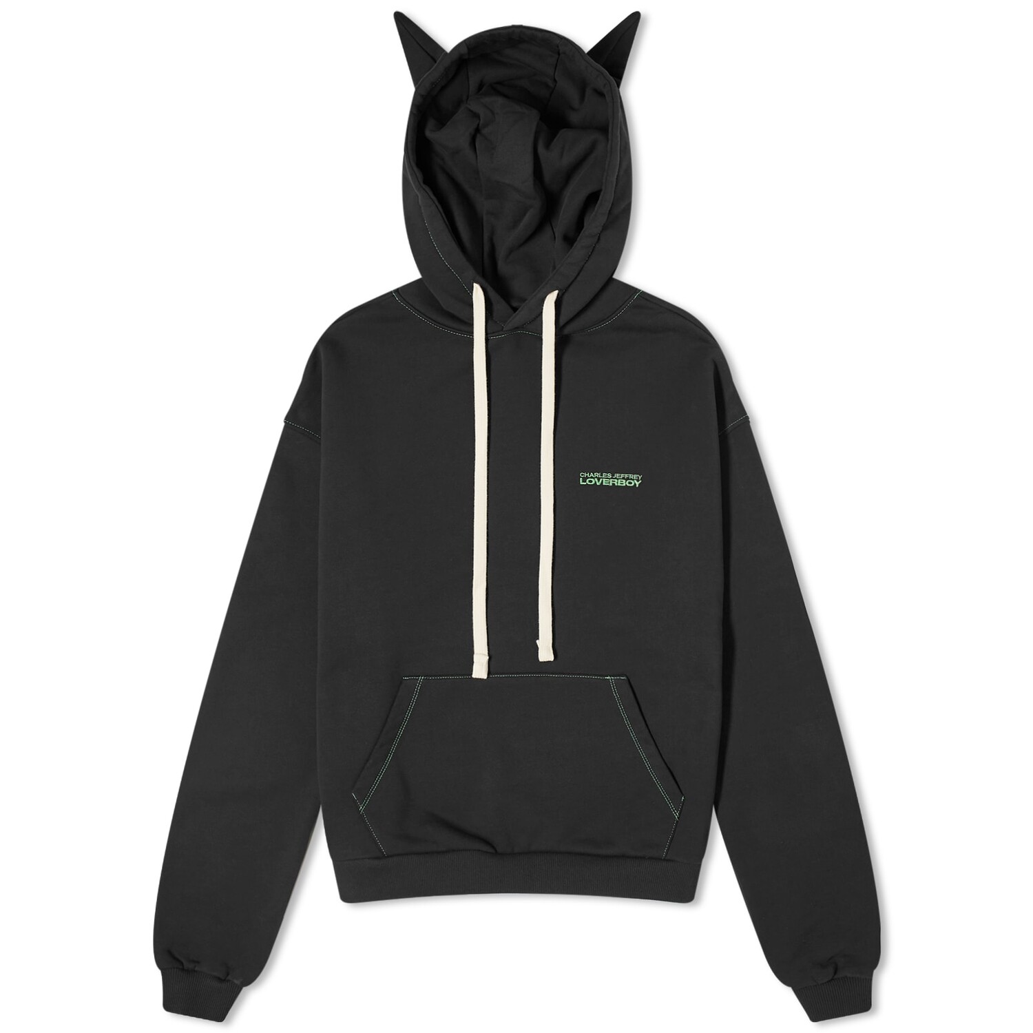 Худи Charles Jeffrey Printed Logo Ears Hoodie, цвет Black Print