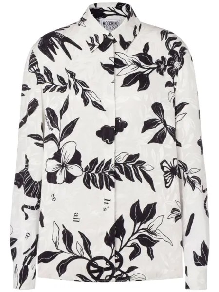MOSCHINO JEANS рубашка с графичным принтом, белый