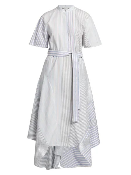 Платье-рубашка миди в полоску с поясом Stella McCartney, разноцветный