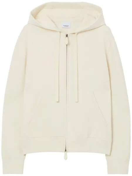Худи на молнии с кулиской Burberry, белый