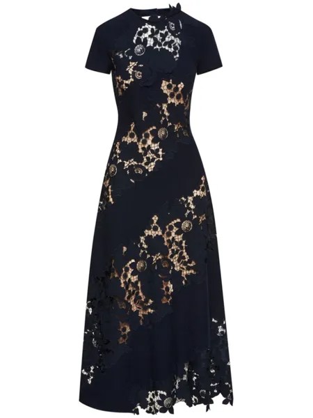 Oscar de la Renta кружевное платье мини Mixed Botanical, черный
