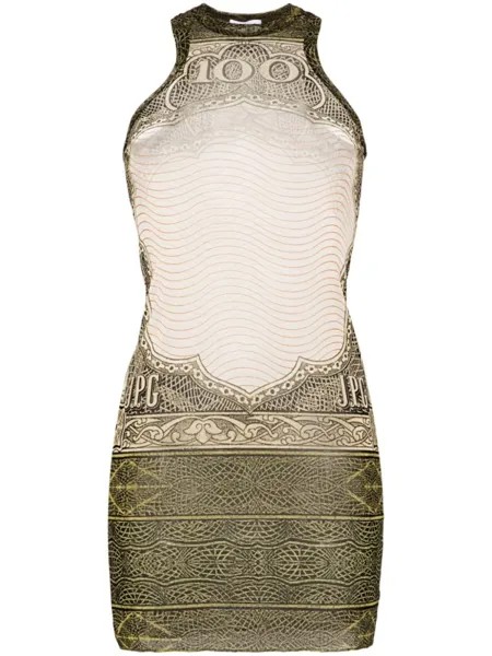 Jean Paul Gaultier платье The Short Green Cartouche, зеленый