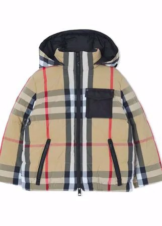 Burberry Kids двустороннее пальто в клетку
