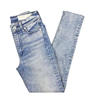 Женские джинсы-скинни Rag - Bone Nina Blue с бахромой по кромке до щиколотки 24 BHFO 4790