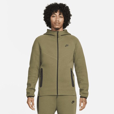 Худи Nike Sportswear Tech Fleece Windrunner, цвет Medium Olive/Black