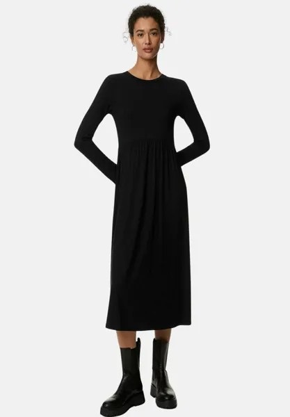Платье из джерси Tiered Midi Marks & Spencer, черный