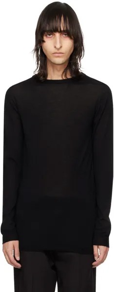 Черный байкерский свитер Rick Owens, цвет Black