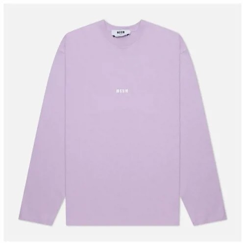 Мужской лонгслив MSGM Micrologo Seasonal Crew Neck фиолетовый , Размер XL