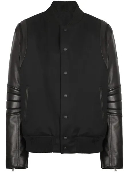 Balmain бомбер со вставками, черный