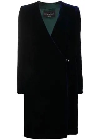 Emporio Armani бархатное пальто