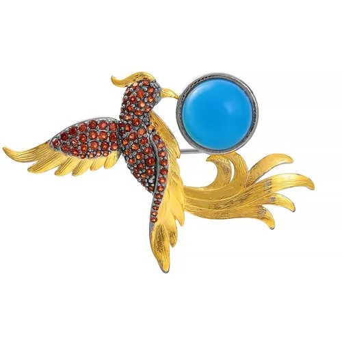 Брошь ELEMENT47, серебро, 925 проба, агат